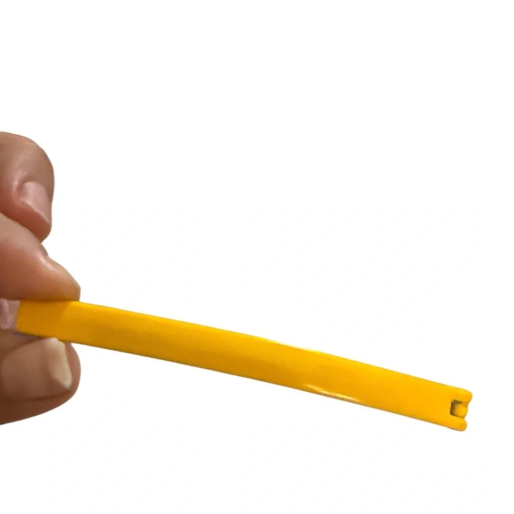 1970’s‎ Vintage Extra Long French Yellow Metal Bar Barrette, 3.5”, French Hair